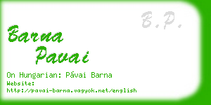 barna pavai business card